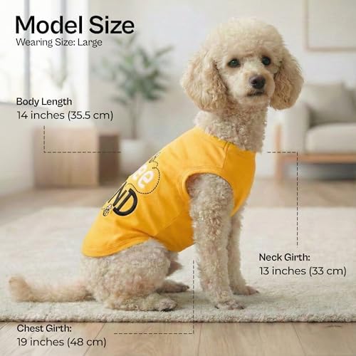 Parisian Pet Dog Shirt – 100% Cotton Shirts for Large Dogs – Sleeveless Puppy Vest – Lightweight and Breathable Pet Apparel – Soft Pullover Summer Dog Clothes - Stretchy T Shirts for Dogs
