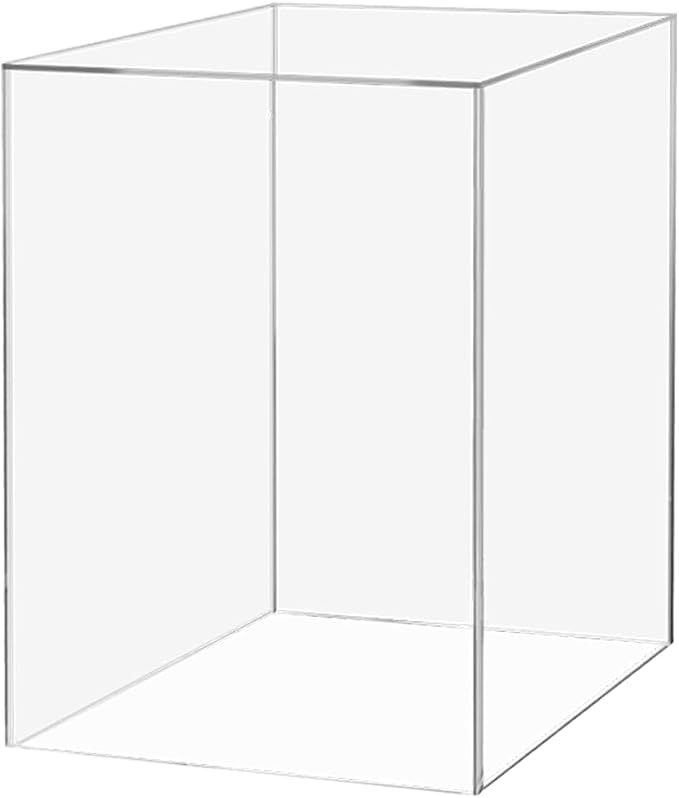8" x 8" x 12" Clear Acrylic Display Box with One Open Side No Lid Versatile Rectangular Lucite Merchandise Storage Bin or Retail Product Riser by Marketing Holders
