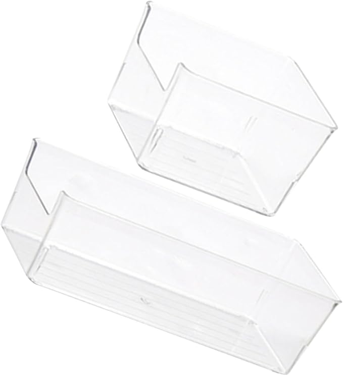 2Pcs Pet Desktop Drawer Organizing Boxes with Dividers, Small and Medium Storage Bins for Office Supplies and Cosmetics, Desk Organizer for Stationery and Clutter Management
