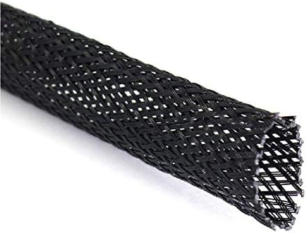 Black PET Expandable Sleeving Cord Protector Wire Loom Tubing Cable Sleeve for USB Charger Cable Power Cord Audio Video Cable Can Protect Cat Dog from Chewing Cords