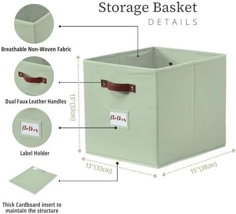 DECOMOMO Storage Bins, Storage Baskets for Shelves