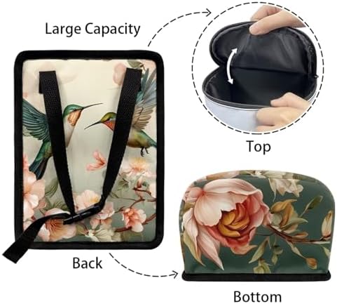DISNIMO Hummingbird Rose Car Trash Can with Lid, Car Accessories Leak-Proof Waterproof Car Garbage Bin Collapsible Portable Car Storage Organizer Trash Bag for Car SUV Trucks