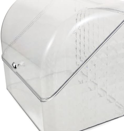 Didiseaon Cosmetic Organizer with Lid, Pet and Pp Makeup Storage Box | Countertop Vanity Use, Dustproof Cover, Spacious Compartment Layout