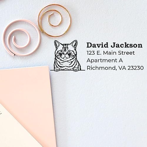 Custom Brazilian Shorthair Address Stamp for New Homeowners - Made to Order Stamps - Unique Pet Lover Gift - Personalized New Address Stamper - Ideal for Cat Owners - 7/8 x 2-1/4