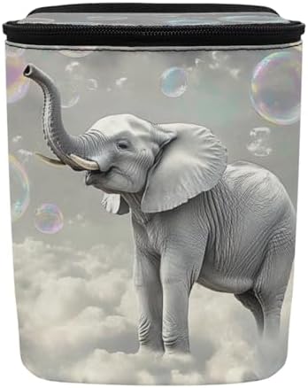 DISNIMO Cool Elephant Car Trash Can with Lid Leak Proof Trash Bin Garbage Bag Collapsible Automatic Portable Trash Can Easy to Clean Used in Car Home Office