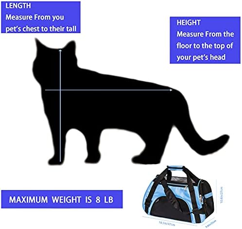 MuchL Pet Carrier Cat Cattier Soft-Sided Carriers for Small Medium Cats Dogs Puppies Pet Carrier Airline Approved Cat Dog Pet Travel Carrier (Medium, Blue)