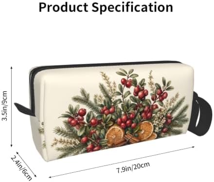 Cranberry Small Makeup Bag, 600D Oxford Cosmetic Pouch for Women | Cranberry Cosmetic Bag, Double-Sided Printed Toiletry Pouch with Foam Padding for Women, Travel, Gym, Weekend and Daily Use
