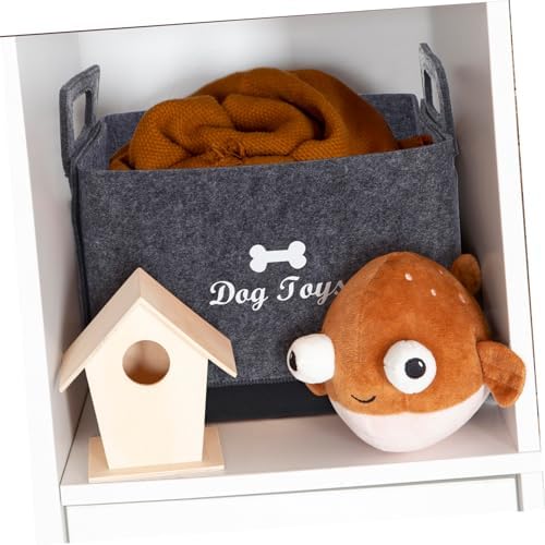 Holibanna Pet Toy Storage Organizer Thick Felt Bin for Dog and Cat Toys Versatile Container for Home Organization Living Room Bedroom and More