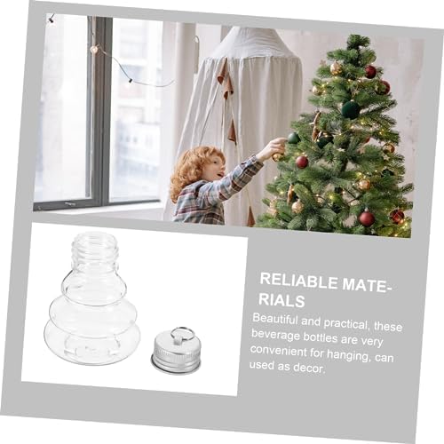 Levemolo 10pcs Christmas Shaped Juice Bottles Portable Beverage Containers for Juice and Candy Festive Decorations with Hanging Caps for Holiday Parties