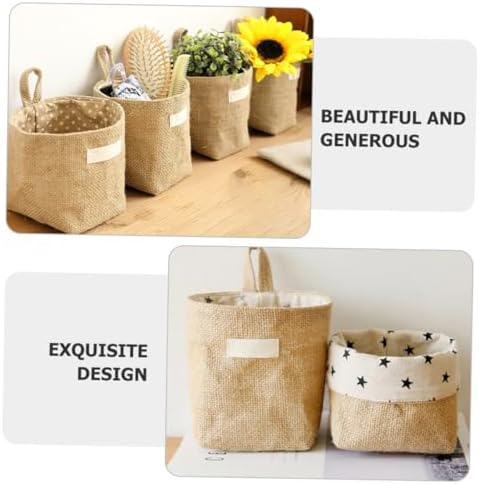2pcs Multi-function Wall Hanging Storage Basket Cotton Linen Organizer for Toys Sundries and Clothes Safe for Pets Home Nursery and Decor