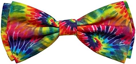 Huxley & Kent Pet Bow Tie for Dogs & Cats, Woodstock Tie Dye, Small/Medium | Hook & Loop Attaches to Any Collar, Soft Polyester, Lightweight & Machine Washable, Perfect for Holidays & Photos