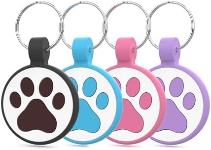 QR Code Cat Tag, Modifiable Pet Online Profile, Multiple Emergency Contact, Scannable QR Code, Instant Location Email Alert (Small Breeds - 1", Black & Blue & Rose & Purple)