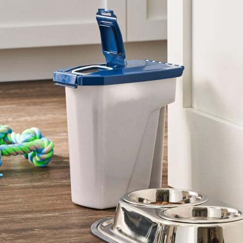 Dog Food Container Small 4 lb Capacity with Secure Lid for Dry Pet Food Storage, Compact Design with Easy Carry Handle for Home Organization and Travel Use