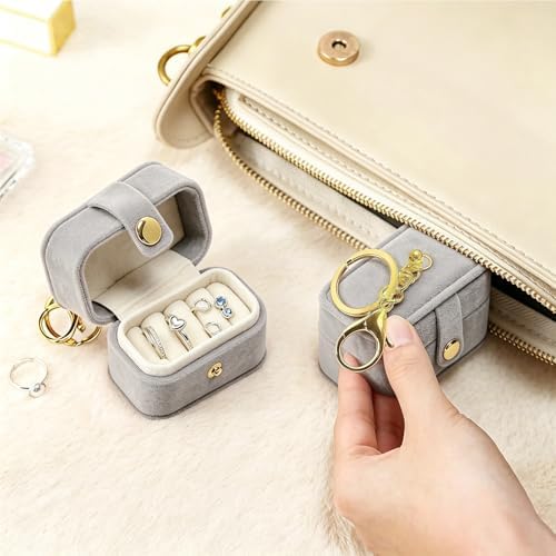 Velvet Dog Collar Ring Bearer Box with Clip-Gray