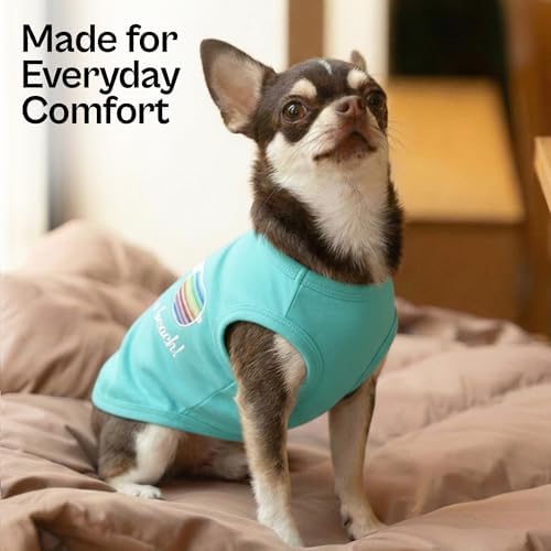 Parisian Pet Beach Dog Shirt – 100% Cotton Shirts for Large Dogs – Sleeveless Pet Vest – Lightweight and Breathable Dogs Apparel – Cute Summer Dog Clothes - Stretchy T Shirts for Pets