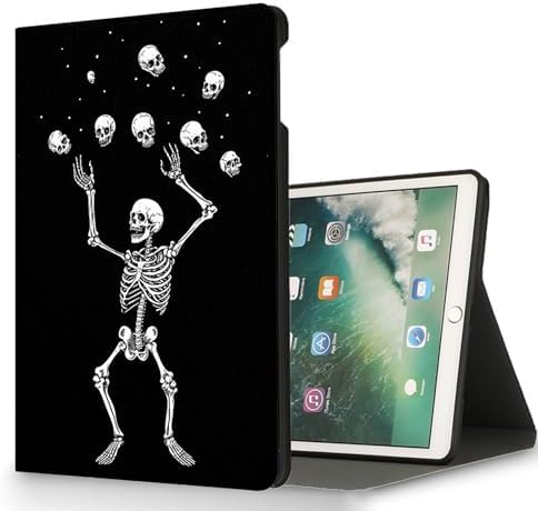 for Microsoft Surface Go 4/3/2/1-10.5" 2021 Tablet Case,Auto Wake/Sleep,Adjustable Stand Protective Cover - Skeleton Skull