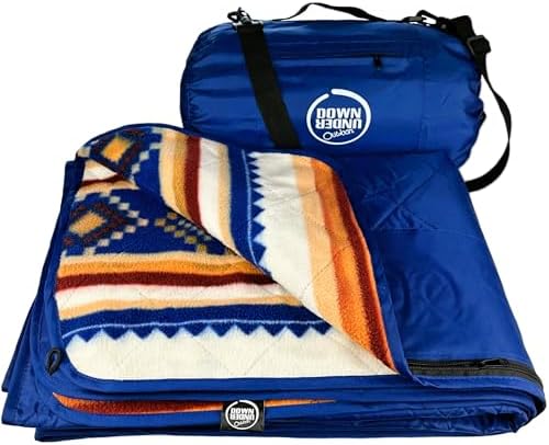 DOWN UNDER OUTDOORS Waterproof 350 GSM Fleece or Sherpa Stadium Blanket