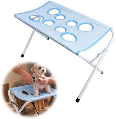 Pet Grooming Hammock, Foldable Bath Support Stand for Small Dogs and Cats | Metal Frame, Detachable Mesh Sling, Suitable for Bathing, Paw Cleaning, Nail Trimming and Grooming