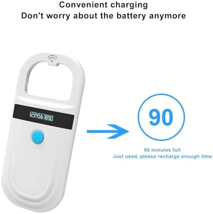 Pet Microchip Reader Scanner Animal Tag Reader, Portable Animal Chip ID Reader 134.2KHz 128 Records Data Storage Animal Chip Scanner for Pet Livestock Wildlife 5V