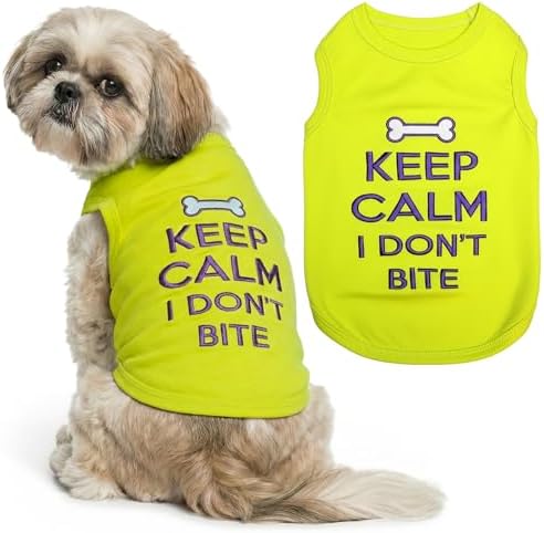 Parisian Pet Dog Shirt – 100% Cotton Shirts for Medium Dogs – Sleeveless Puppy Vest – Lightweight and Breathable Pet Apparel – Pullover Summer Dog Clothes - Stretchy Funny T Shirts for Dogs