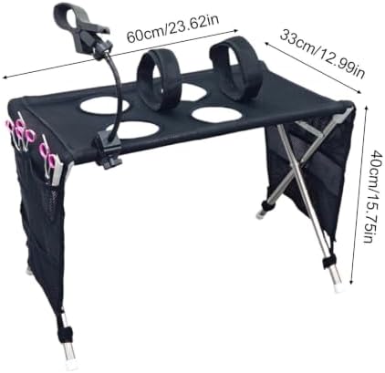 2-in-1 Foldable Pet Grooming Bed - Universal Pet Grooming Table with 6 Hole | Foldable Quick Dry Breathable Mesh Bathing Stand | Pet Grooming Hammock | For Home Bath Shower Care Haircuts Nail Trimming W