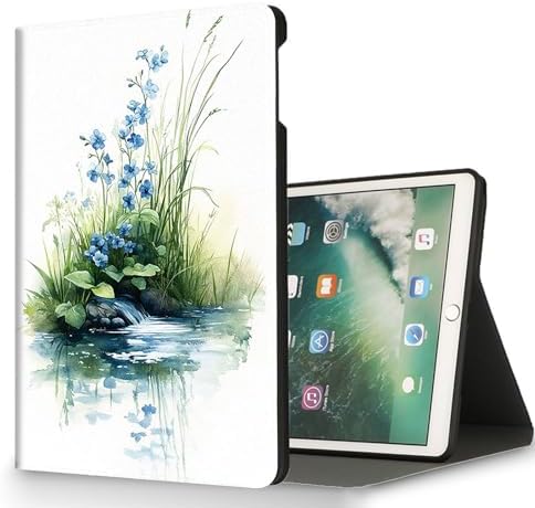 for Microsoft Surface Pro 8-13" 2021 Tablet Case,Auto Wake/Sleep,Adjustable Stand Protective Cover - Watercolor Blue Flowers