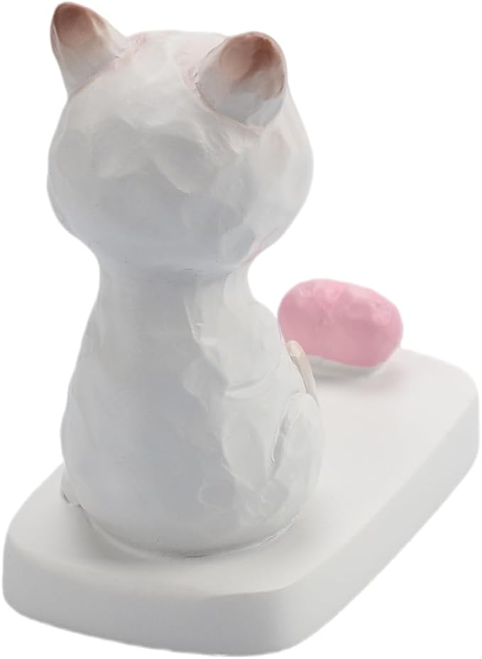 Cute Kitten Phone Stand Adorable Sitting Cat Phone Holder Cartoon Animal Mobile Holder Tablet Stand Cat Desk Ornament
