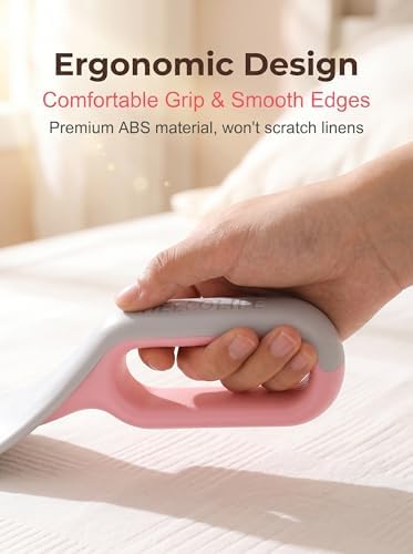 2-in-1 Bed Sheet Tucker Tool & Fabric Lint Remover, ABS Flannel Labor-Saving Bedding Organizer for Household Housewives Hotel Daily Bed Arrangement & Fabric Cleaning（Gray