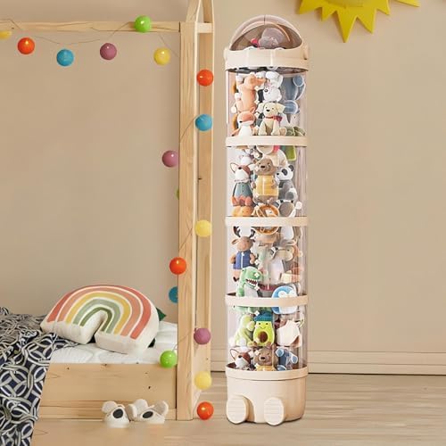 Vertical Toy Tube, Stuffed Animal Holder, Clear Display Cube | Storage Tube, Space-Saving Toy Organizer For Bedroom