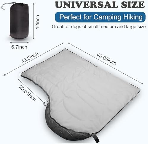 Dog Sleeping Bag Waterproof Warm Packable Dog Bed with Storage Bag Large Portable Pet Bed Mat for Travel Camping Hiking Backpacking Indoor Outdoor