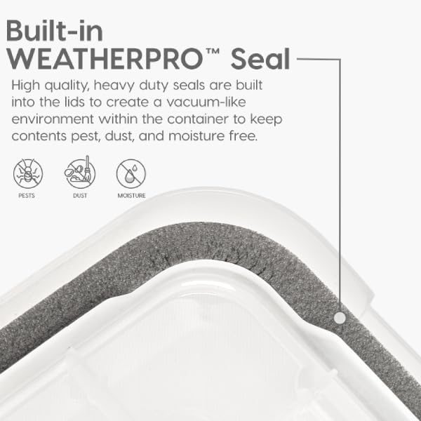 IRIS USA WeatherPro Storage Bins with Lids, 103 Qt, Gasket Seal, 2 Pack | Extra-large weather-tight storage for holiday décor, camping gear, totes, blankets, tools, and seasonal organization.