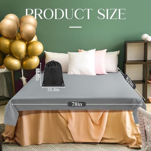 Tisancy Waterproof Blanket Queen Size, Gray TPU Polyester 78'' x 82'' Water Proof and Stain Resistant Mattress Protector Mat for Bed, Leakproof Protective Pet Mat