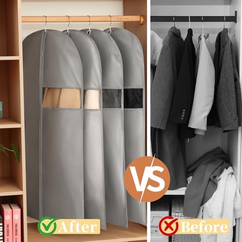 Kimmama Dress Bags for Gown, Garment Bag for Long Dress, 23.6" x 70.8" | PEVA Material, For Hanging Clothes, For Wedding Dress, Suit, Dance Costumes, Coat, Garment Protector Cover