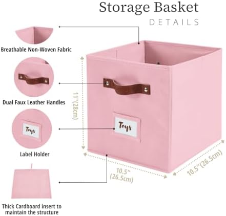 DECOMOMO Storage Bins, Cube Storage Bin with Labels