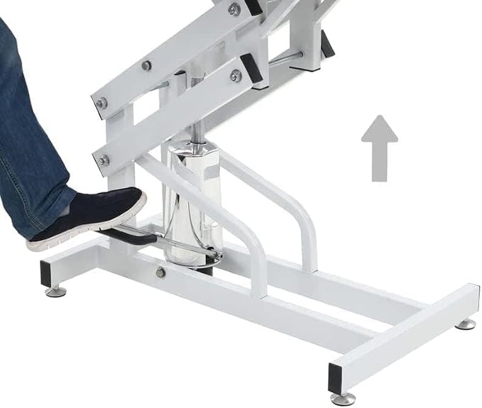 Hydraulic Dog Grooming Table for Small/Large Dogs, Heavy Duty Professional Pet Grooming Table with Adjustable Overhead Arm and Noose, Range 21-36 Inch, 43''/Black