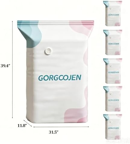 No Pump Vacuum Storage Bags,2026 New Large Vacuum Storage Compression Bags,3D Vacuum Storage Bags For Clothes(5PCS,L)