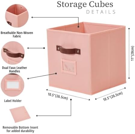DECOMOMO Storage Bins, Cube Storage Bin with Labels