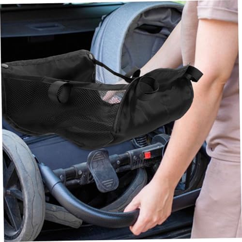 Totority 2pcs Stroller Organizer Mesh Basket Underseat Storage for Gear Shopping Bags and Toys Durable Hanging Storage Hamper for Umbrella and Pet Strollers