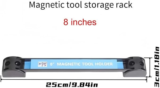 Wall Mounted Magnetic Tool Strip with Strong Magnets to Securely Hold Various Metal Tools and Keep Workspace Organized (8 inches)