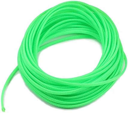 Bettomshin 1Pc 32.8Ft(10m) Cable Management Sleeve, 3/16"(4mm) Width PET Fluorescent Green Cord Protector, Wire Loom Tube Insulated Split Sleeving for USB Cable Power Cord Organizer Video Cable Hider