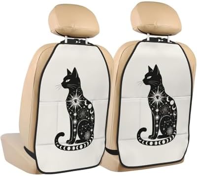 Car Seats Back Protector 2 PCS - Galaxy Cat | with 3 Storage Pockets, Shield Seats From Dirt, Mud Scratches, Fits Cars SUVs Trucks and Jeeps