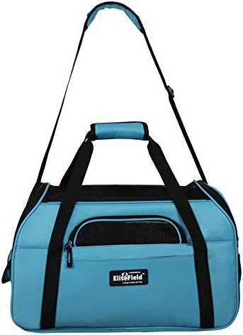 EliteField Soft-Sided Pet Carrier for Cats & Small Dogs (3-Year Warranty) | Airline Approved, Removable Bed & Cover, Built-In Leash, Luggage Sleeve, Seat Belt Loop, Waterproof, Durable, Foldable