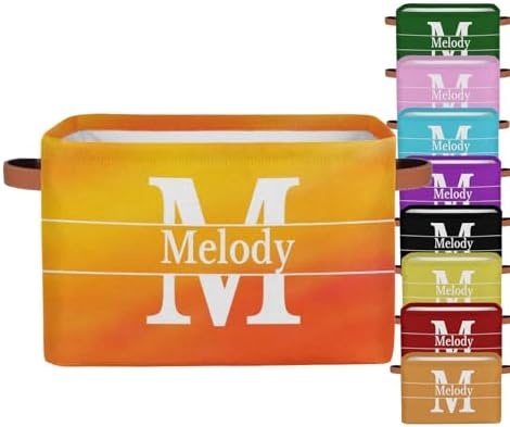 Personalized Storage Bins, Initial Letter Gradient Yellow Orange