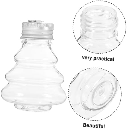 Fillable Candy Bottles 10 Pack Christmas Tree Shape Beverage Bottles Decorative Candy Jars Reusable Juice Containers for Party