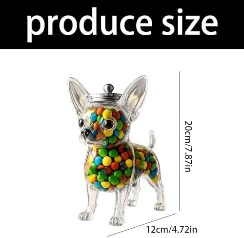 Chihuahua Candy Jar, Dog Cookie Jar, Dog Themed Glass Snacks Jars, With Secure Lid For Storing Coffee Pet Treats Kitchen Organizers Airtight Jars With Lid