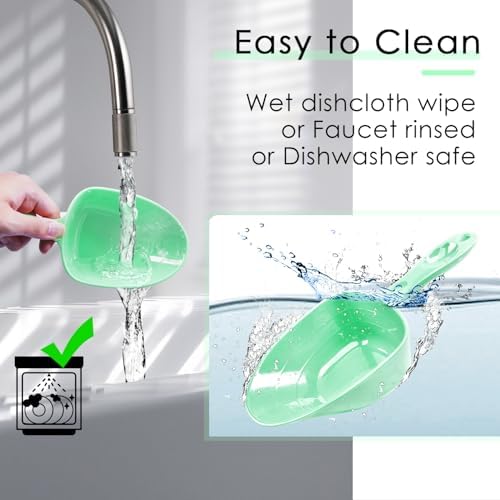 Melamine Pet Food Measuring Scoop, 1 Cup 1/2 Cup 1/4 Cup with Clear Measurement Lines for Dog, Cat, Bird, and Rabbit, Durable, Ergonomic Handle, Dishwasher safe-Orange & Baby Green