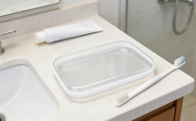 Hard Plastic Storage Box, Extra Large 13.8 x 12.2 x 2 in, 35 x 31 x 5 cm, Clear Stackable PET Organizer with Zipper, Label Stickers, for Playthings, Toiletries, Cosmetics
