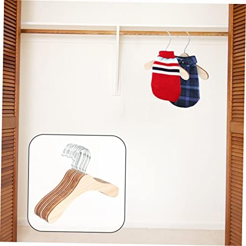 VICASKY 10Pcs Wooden Pet Hangers Wear Resistant Dog Clothes Hangers with Rotation for Cats and Dogs Lightweight Clothes Organizer for Home Use