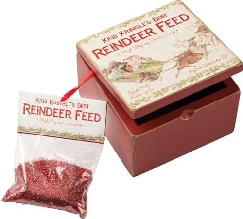 Primitives by Kathy Rustic Christmas Hinged Box, Reindeer Feed
