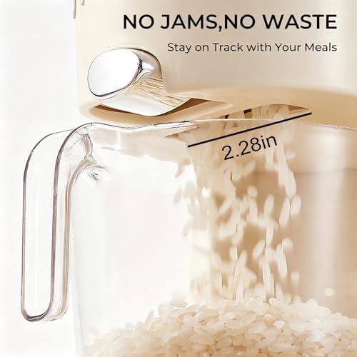 UFORU Slim Rice Dispenser 11 LB,Clear Rice Storage for Small Spaces